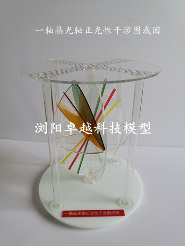 <b>一軸晶光軸正光性干涉圖成因模型</b>